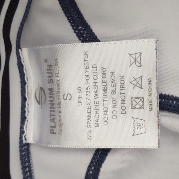 Platinum Sun Size Small UPF50 Blue Mesh Panel Vent Leggings - Picture 4 of 16